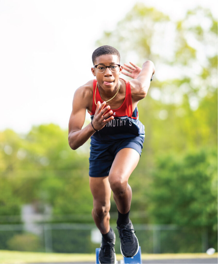 St. Timothy's student running track and field